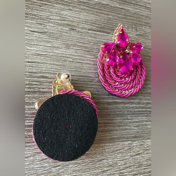 Anthropologie Fuchsia Gemstone Earrings - Picture 2 of 3